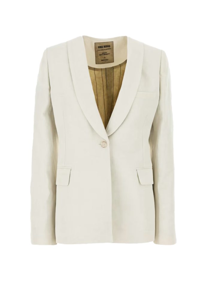 Blazer Kiran con revers a scialle in bianco Uma wang  - donna 