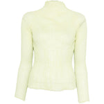 Top a maniche lunghe con design plissettato in verde lime Issey miyake  - donna 