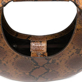 Borsa Moon con effetto pelle di serpente in marrone Staud - donna 