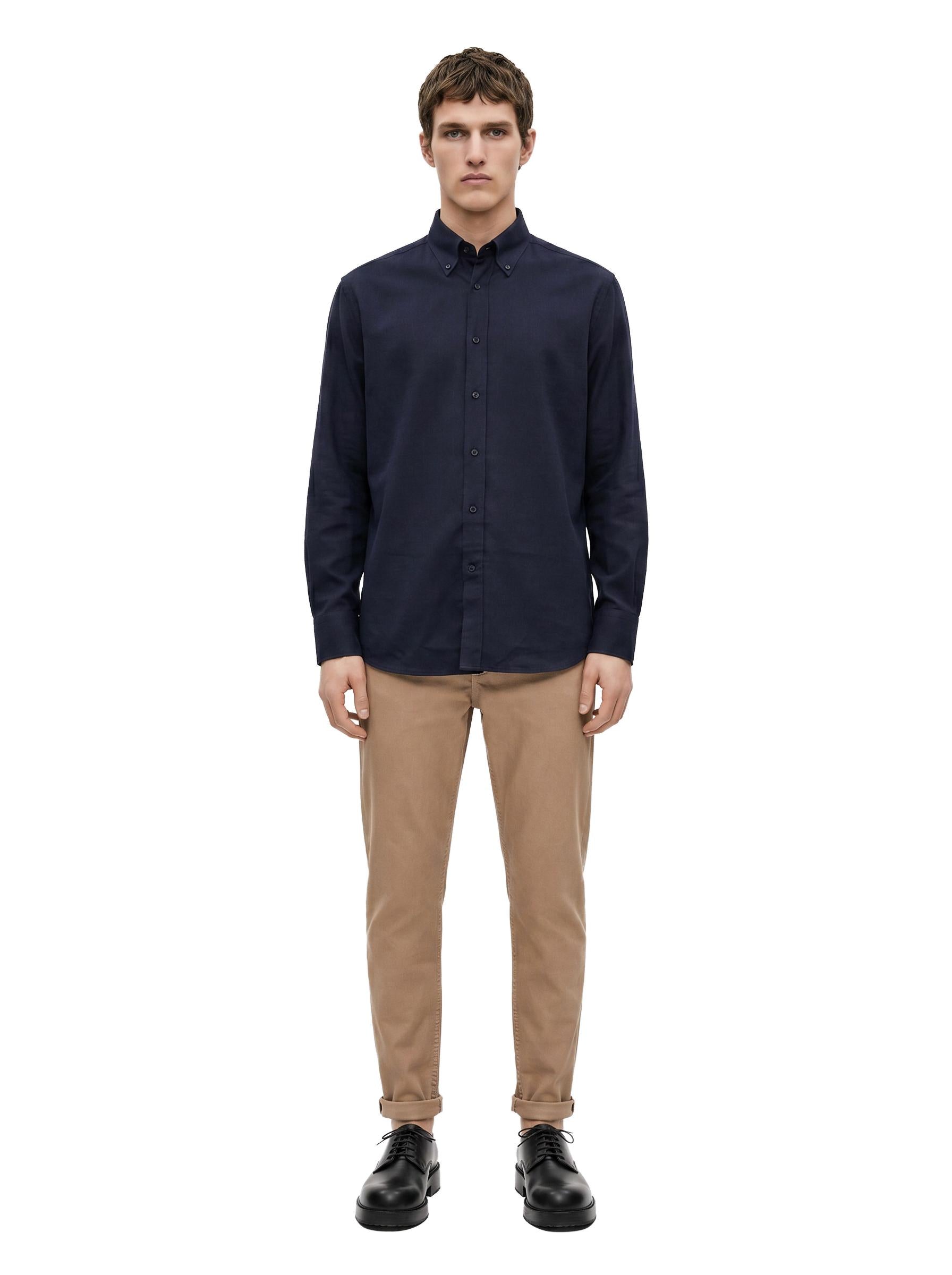Camicia a maniche lunghe in blu 