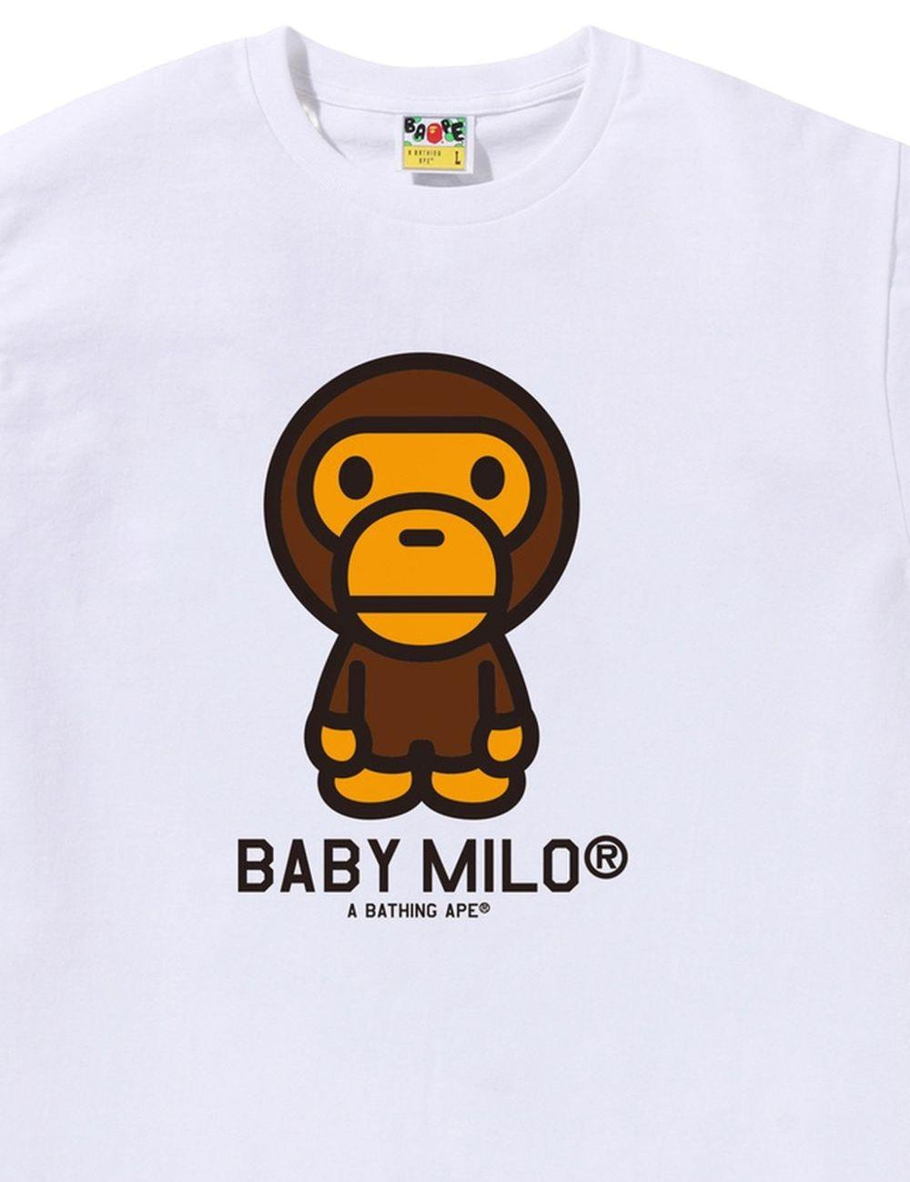 T-shirt con grafica di baby milo in bianco A bathing ape - uomo 