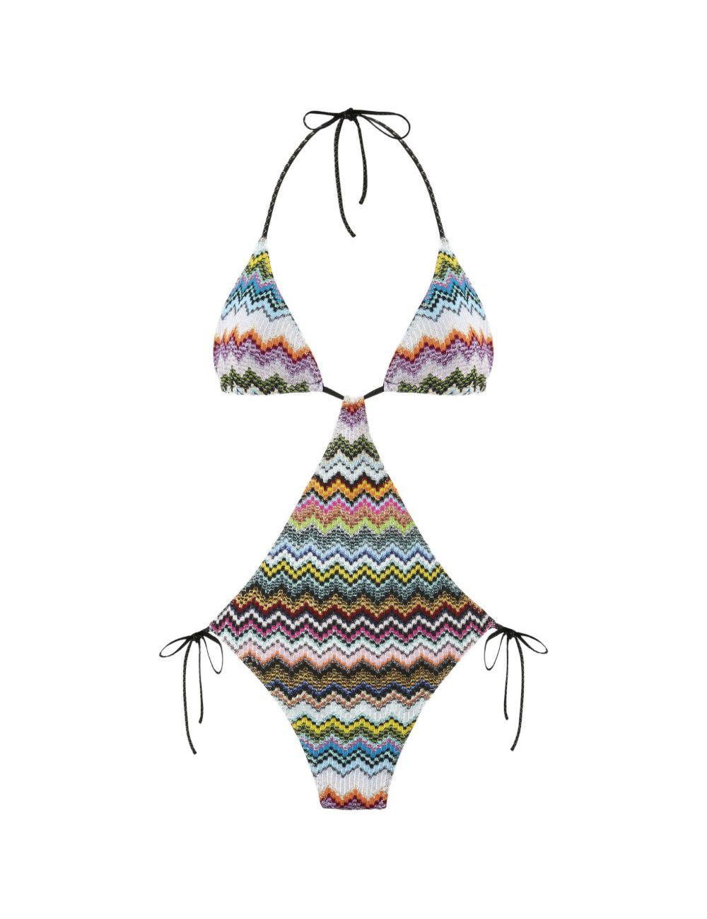 Costume da bagno con motivo a zigzag in multicolore Missoni - donna 
