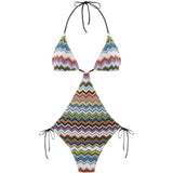 Costume da bagno con motivo a zigzag in multicolore Missoni - donna 