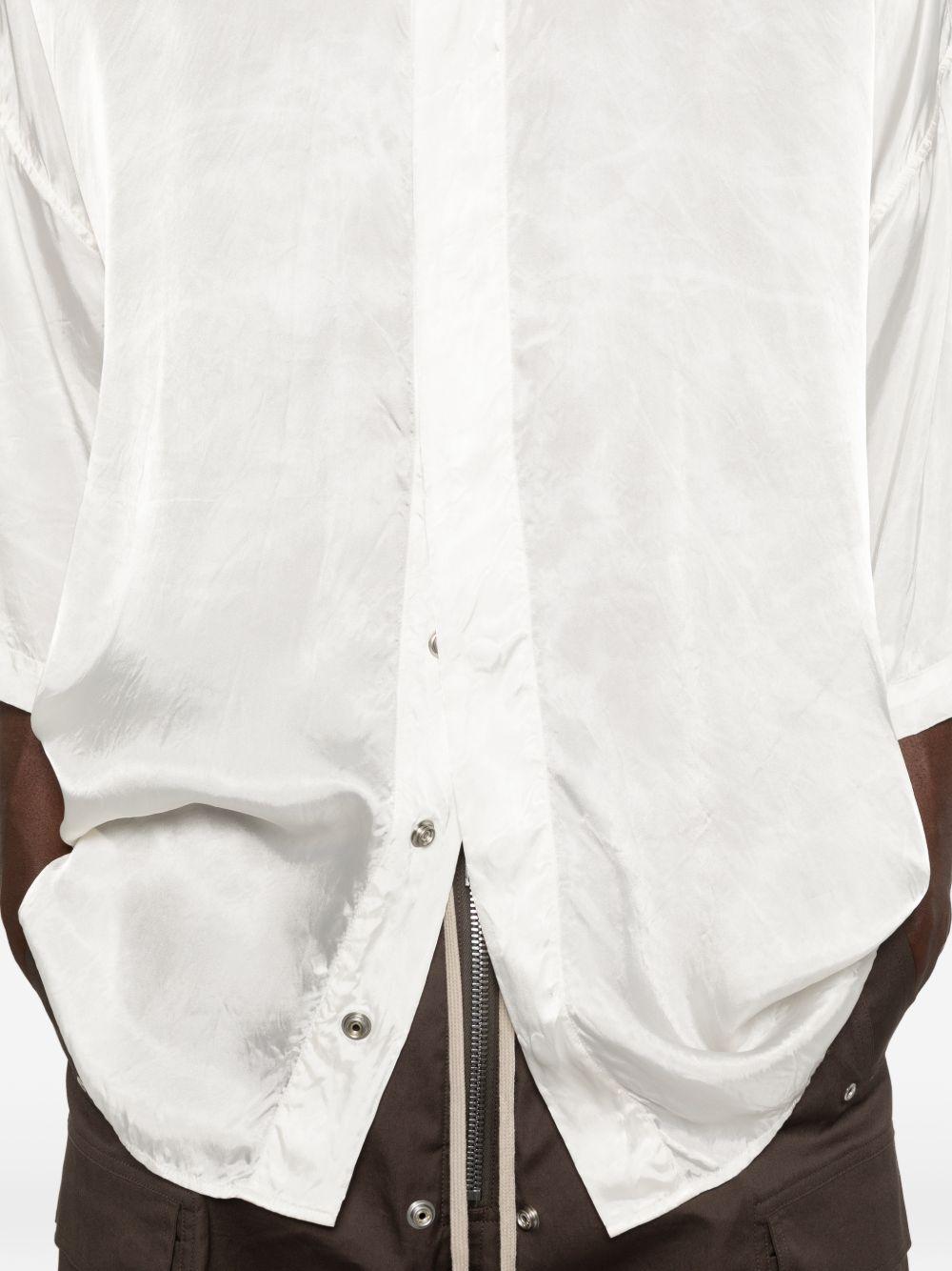 Camicia a maniche corte con design oversize in bianco Rick owens - uomo 