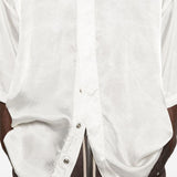 Camicia a maniche corte con design oversize in bianco Rick owens - uomo 