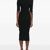 Abito con spalline e design plissettato in nero 