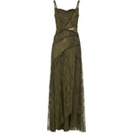 Abito con iserti in pizzo in verde kaki Blumarine - donna 