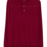 Polo a maniche lunghe in rosso Caruso - uomo 