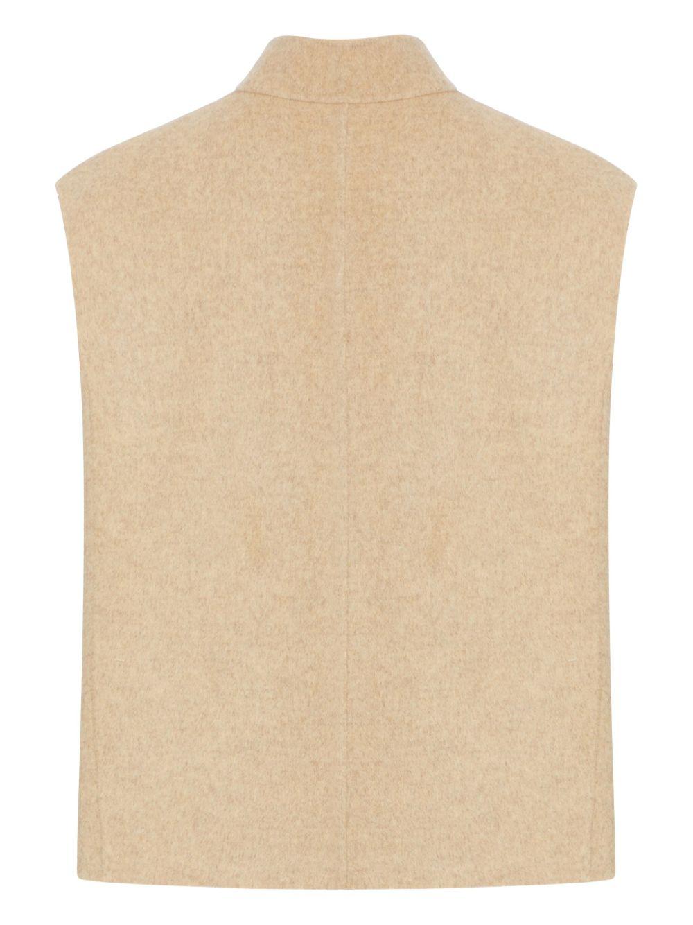Gilet Adeline in lana double-face beige 