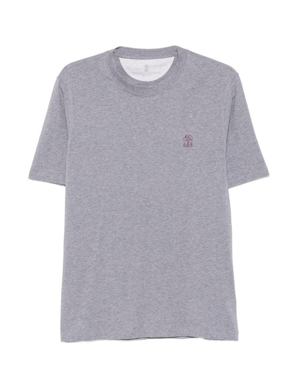 T-shir a maniche corte con logo in grigio 