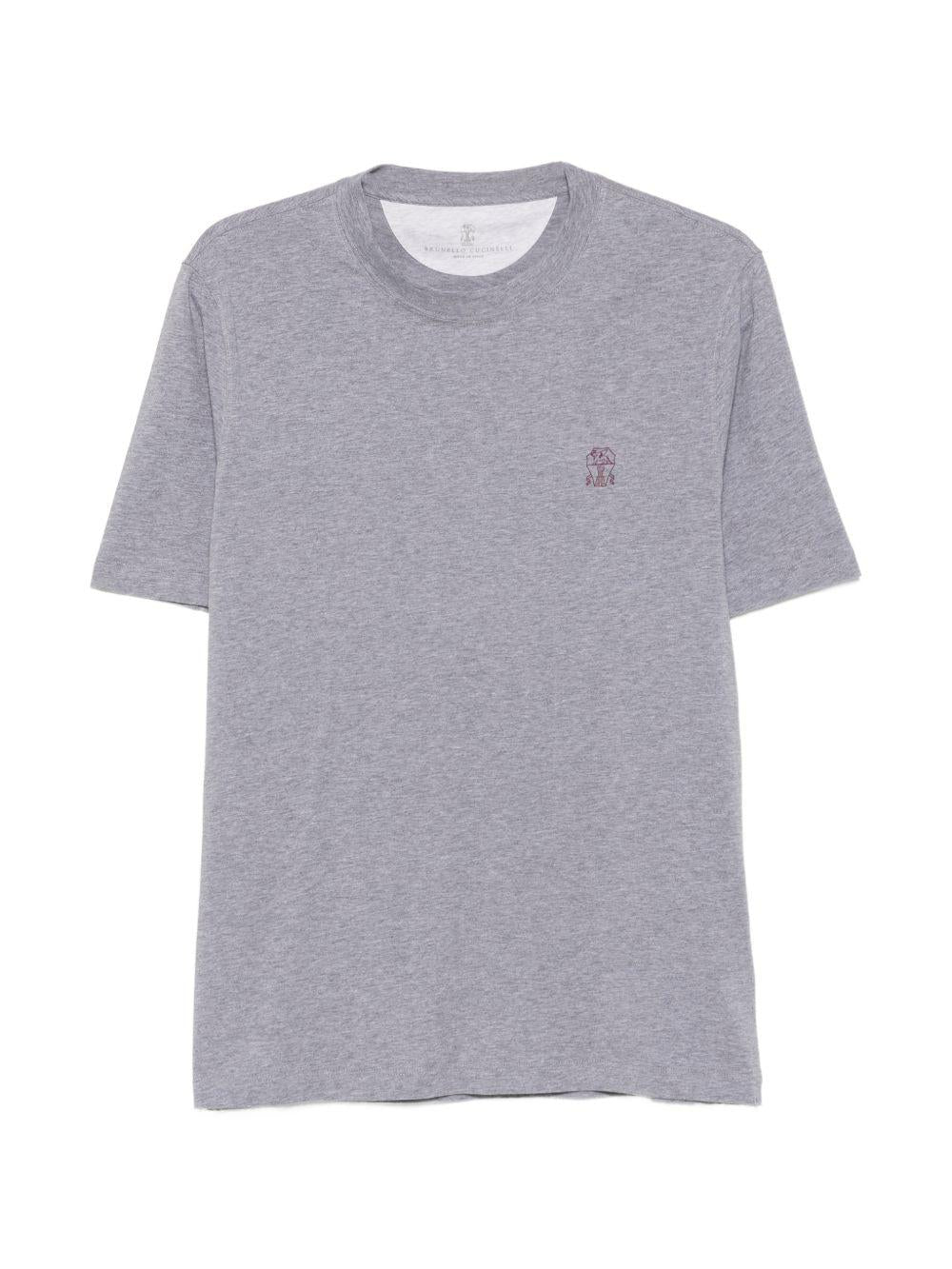 T-shir a maniche corte con logo in grigio 