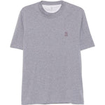 T-shir a maniche corte con logo in grigio 