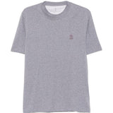 T-shir a maniche corte con logo in grigio 