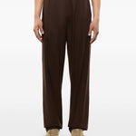 Pantaloni Melrose con ricamo in marrone Laneus - uomo 