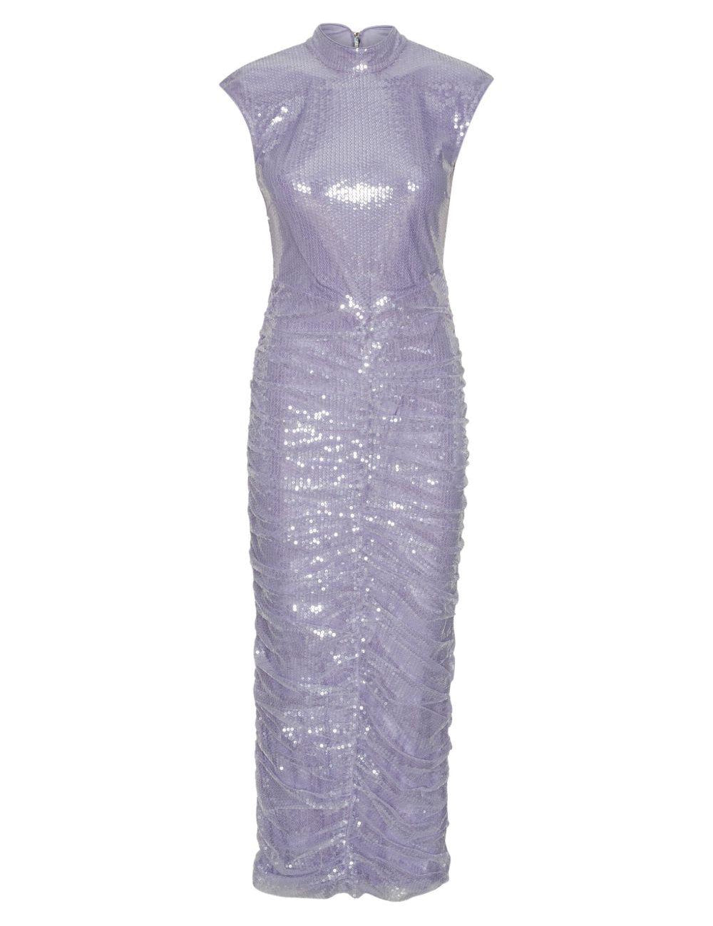 Abito midi con paillettes in viola Rotate - donna 
