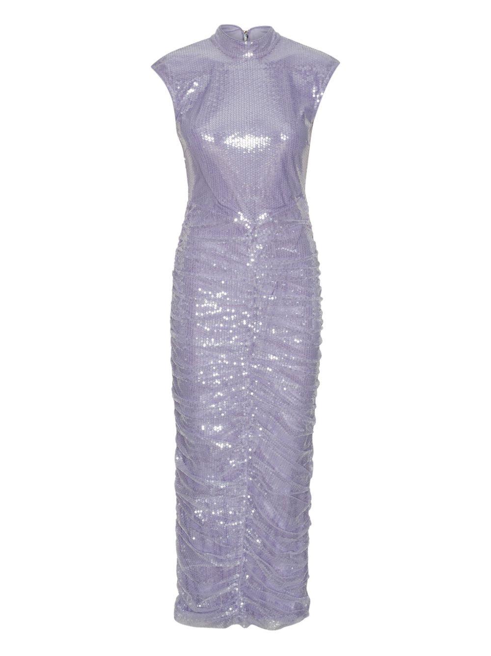 Abito midi con paillettes in viola Rotate - donna 