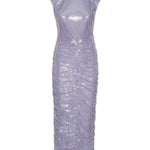 Abito midi con paillettes in viola Rotate - donna 