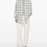 Camicia a quadri in beige e blu Our legacy - uomo 