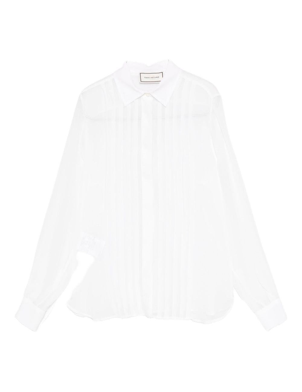 Camicia plissettata in bianco Tagliatore - donna 