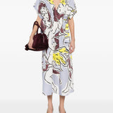 Abito midi con scollo a V in azzurro Tory Burch - donna 