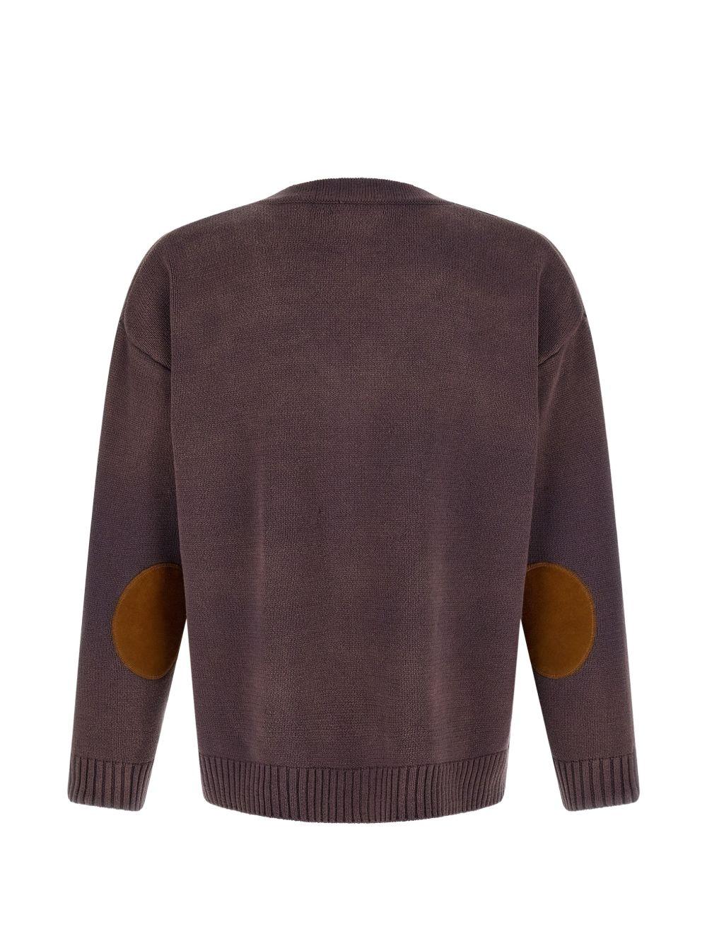 Cardigan con motivo a cavallo in jacquard in marrone Found - unisex 