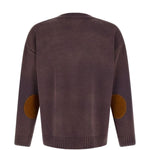 Cardigan con motivo a cavallo in jacquard in marrone Found - unisex 