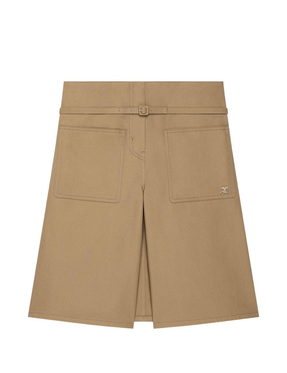Shorts con cintura in beige Courrèges - donna 