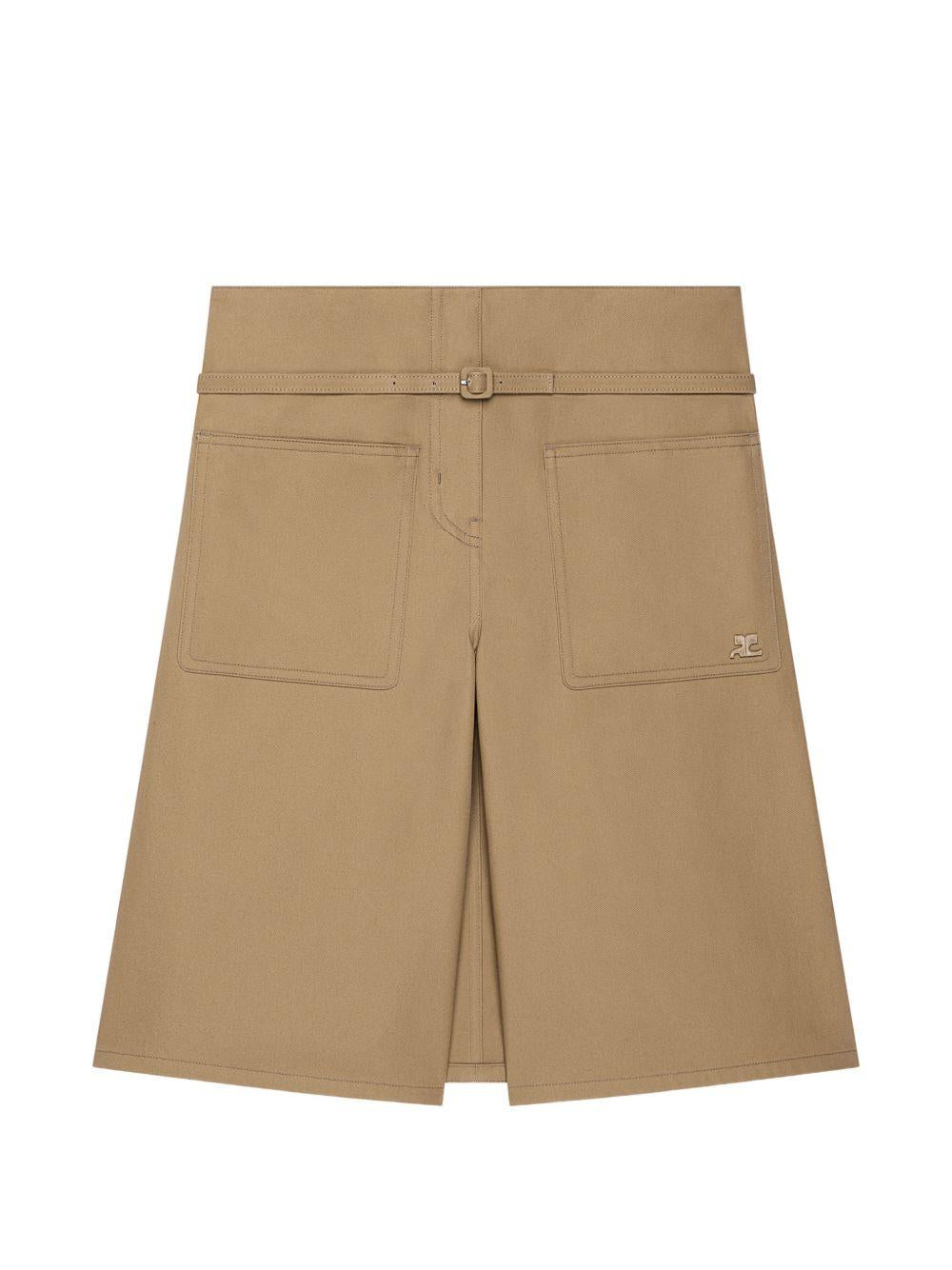 Shorts con cintura in beige Courrèges - donna 