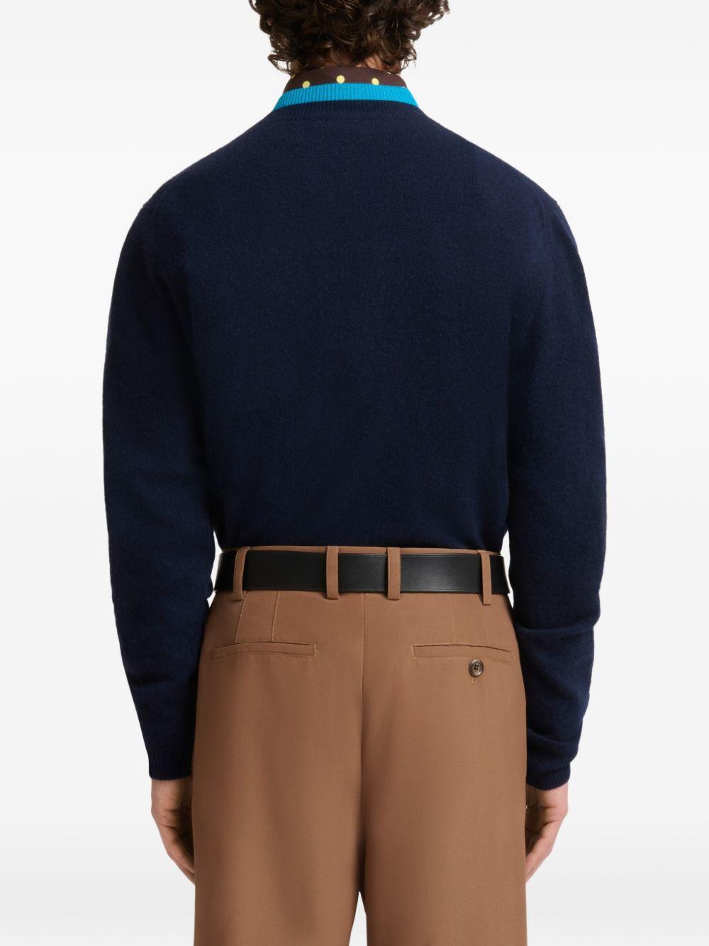 Maglione in cashmere con effetto a strati in blu 