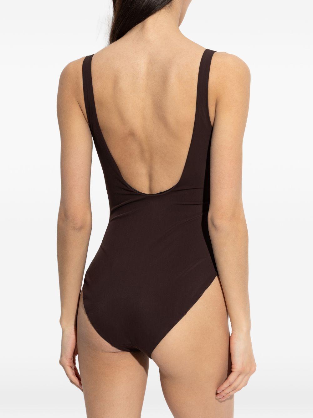 Costume da bagno con anello in marrone Tory burch - donna 