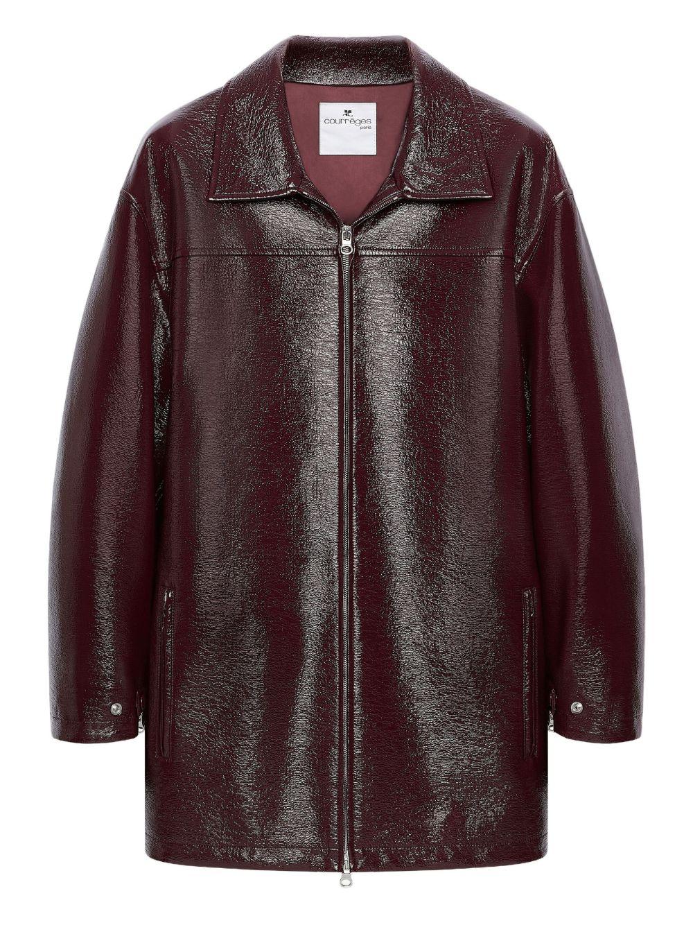 Giacca in vinile con cintura in bordeaux COURRÈGES - donna 