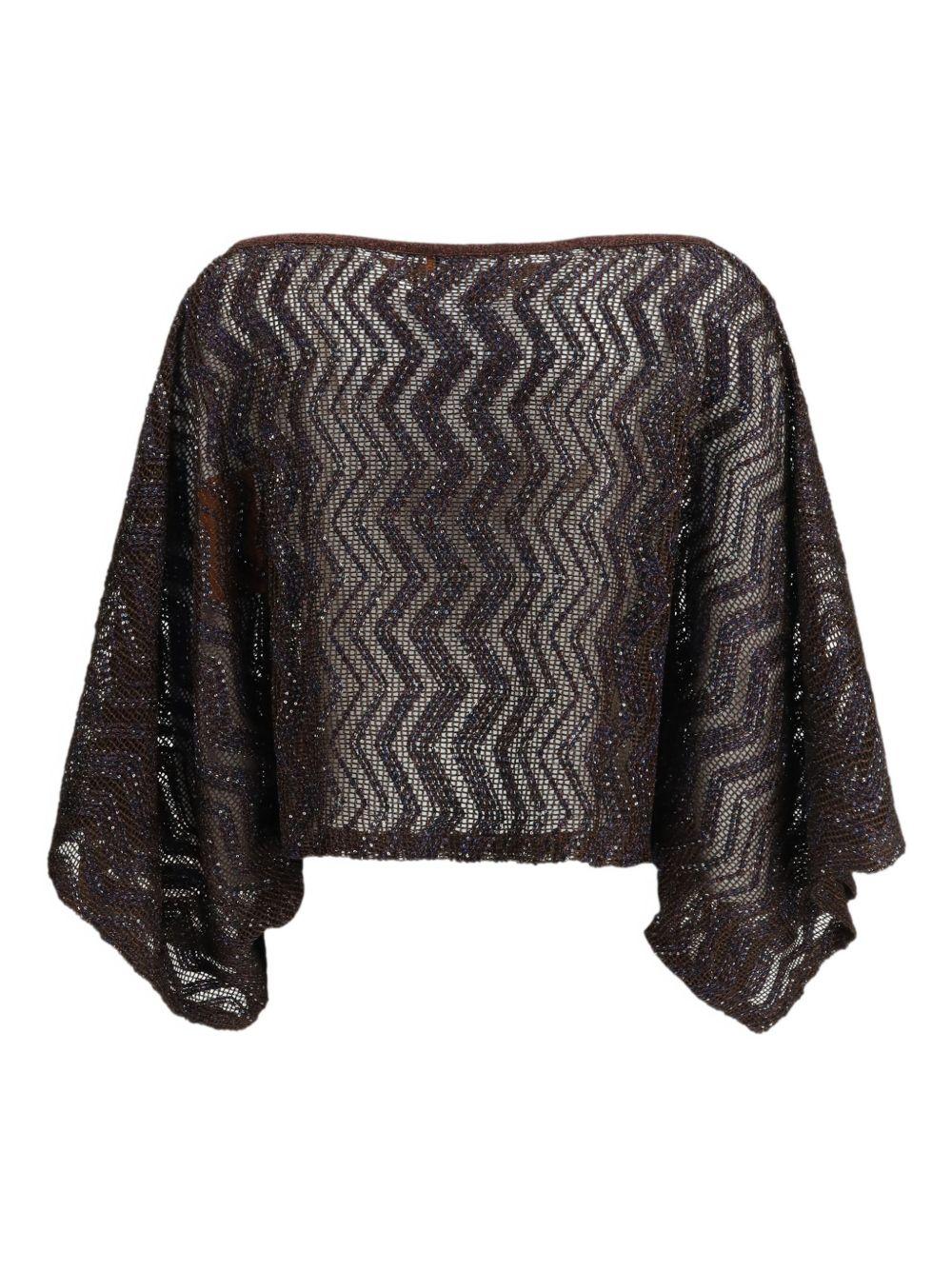 Blusa chevron-pattern in marrone Missoni - donna 