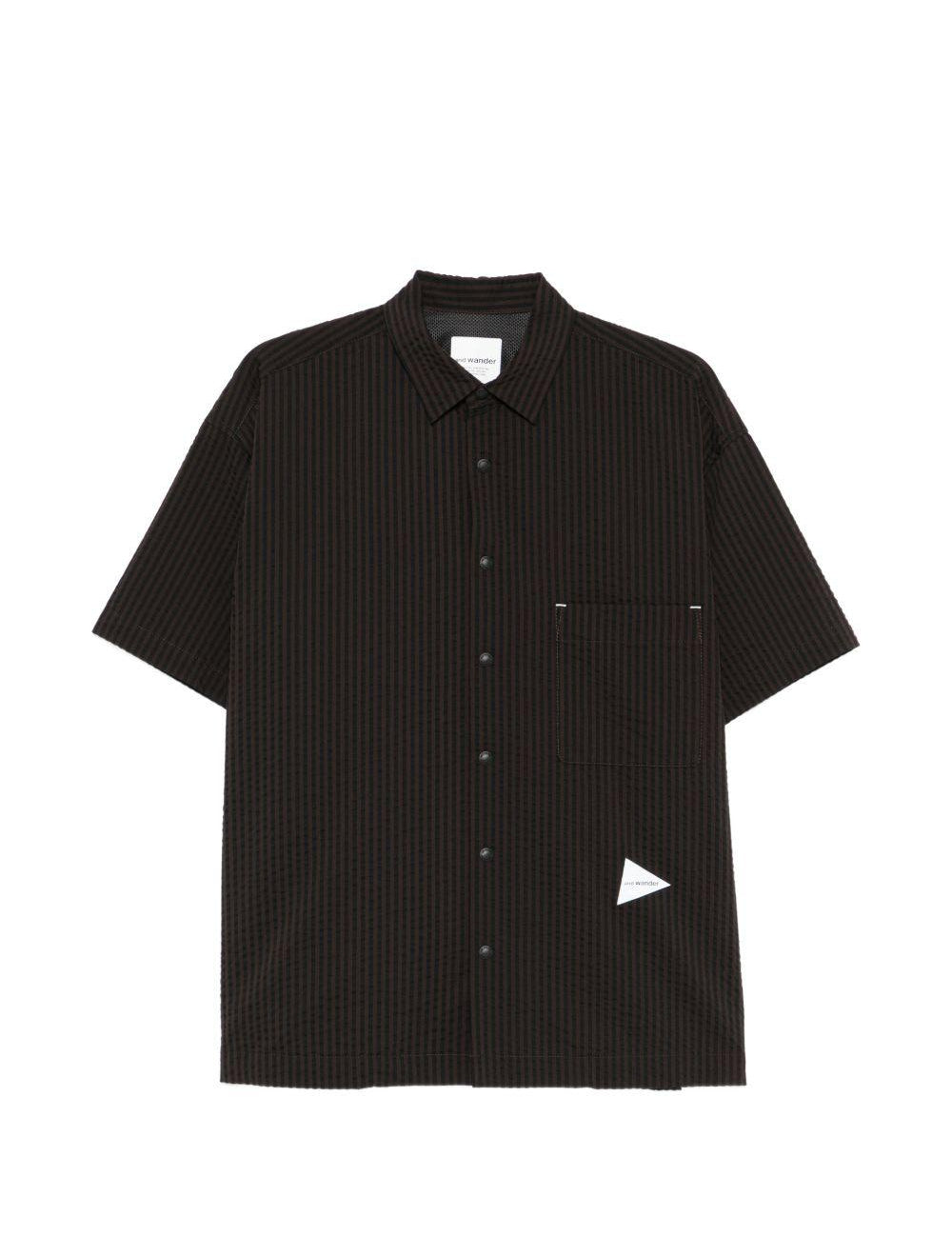 Camicia a righe in nero And wander - uomo 