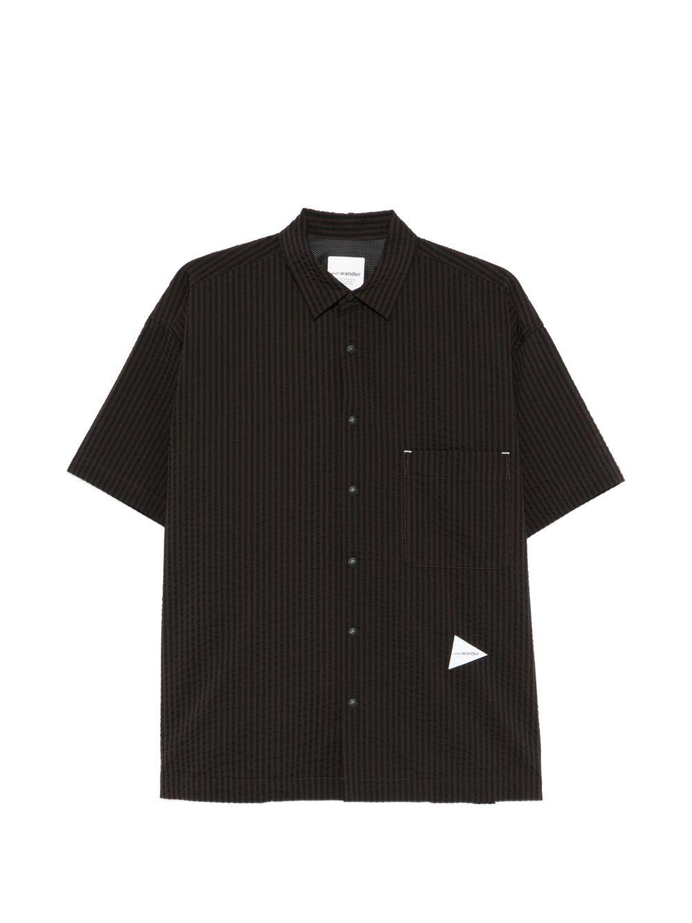 Camicia a righe in nero And wander - uomo 
