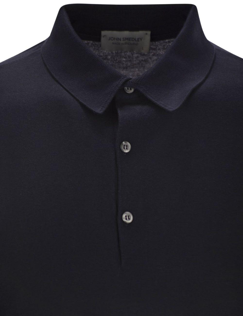 Polo Bradwell a maniche lunghe in blu John smedley - uomo 