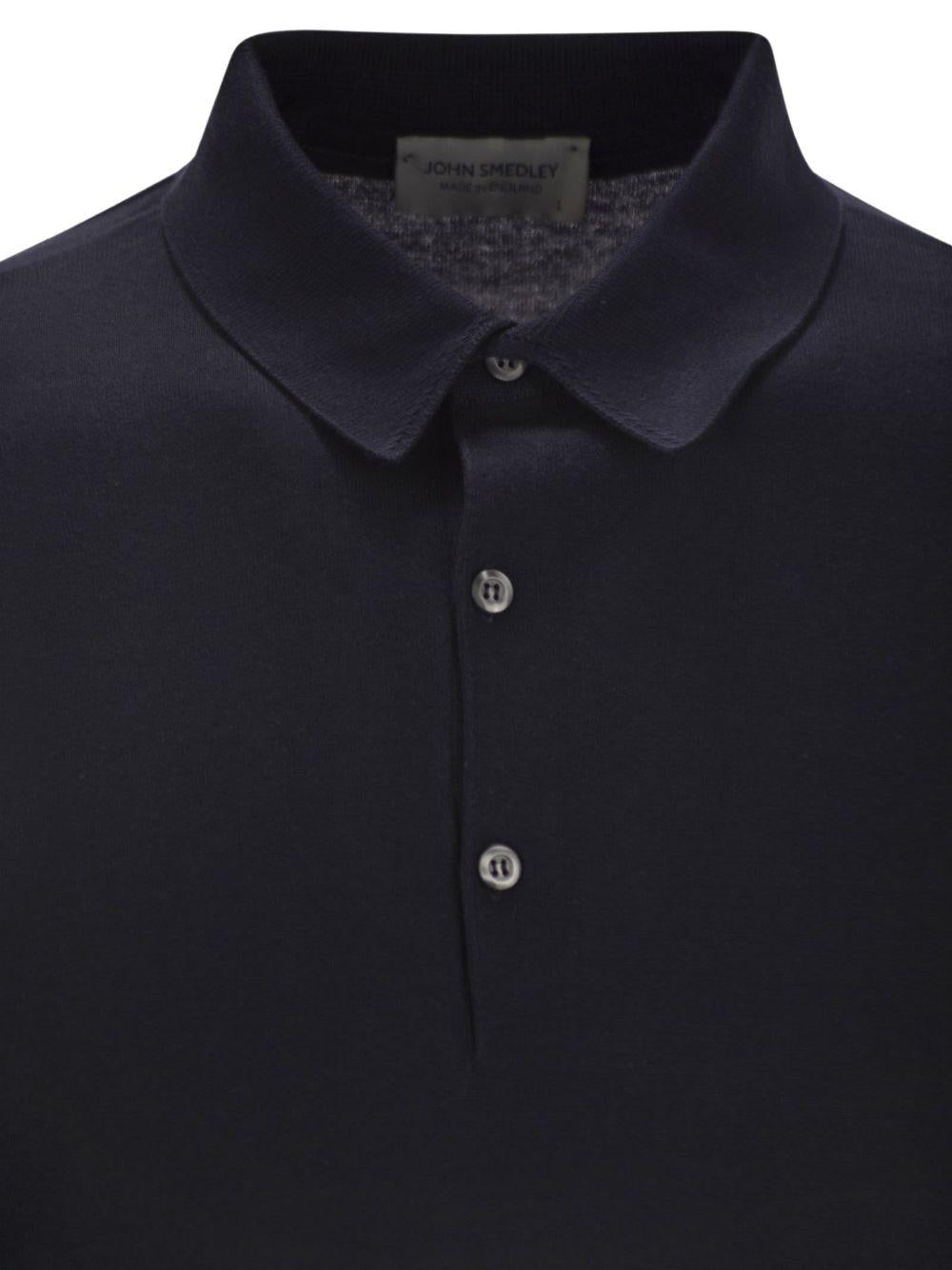 Polo Bradwell a maniche lunghe in blu John smedley - uomo 