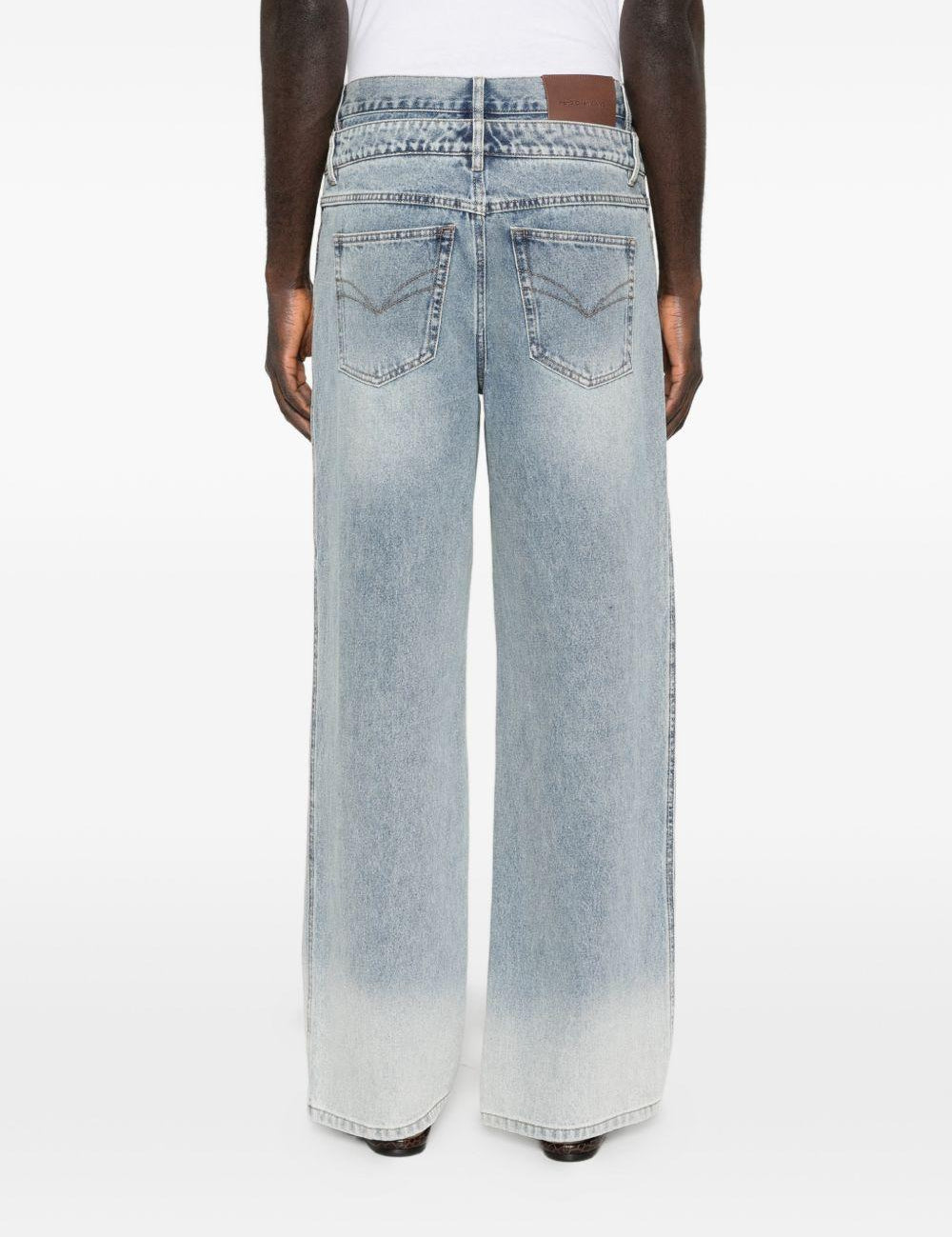 Jeans con effetto schiarito in blu Feng chen wang - uomo 