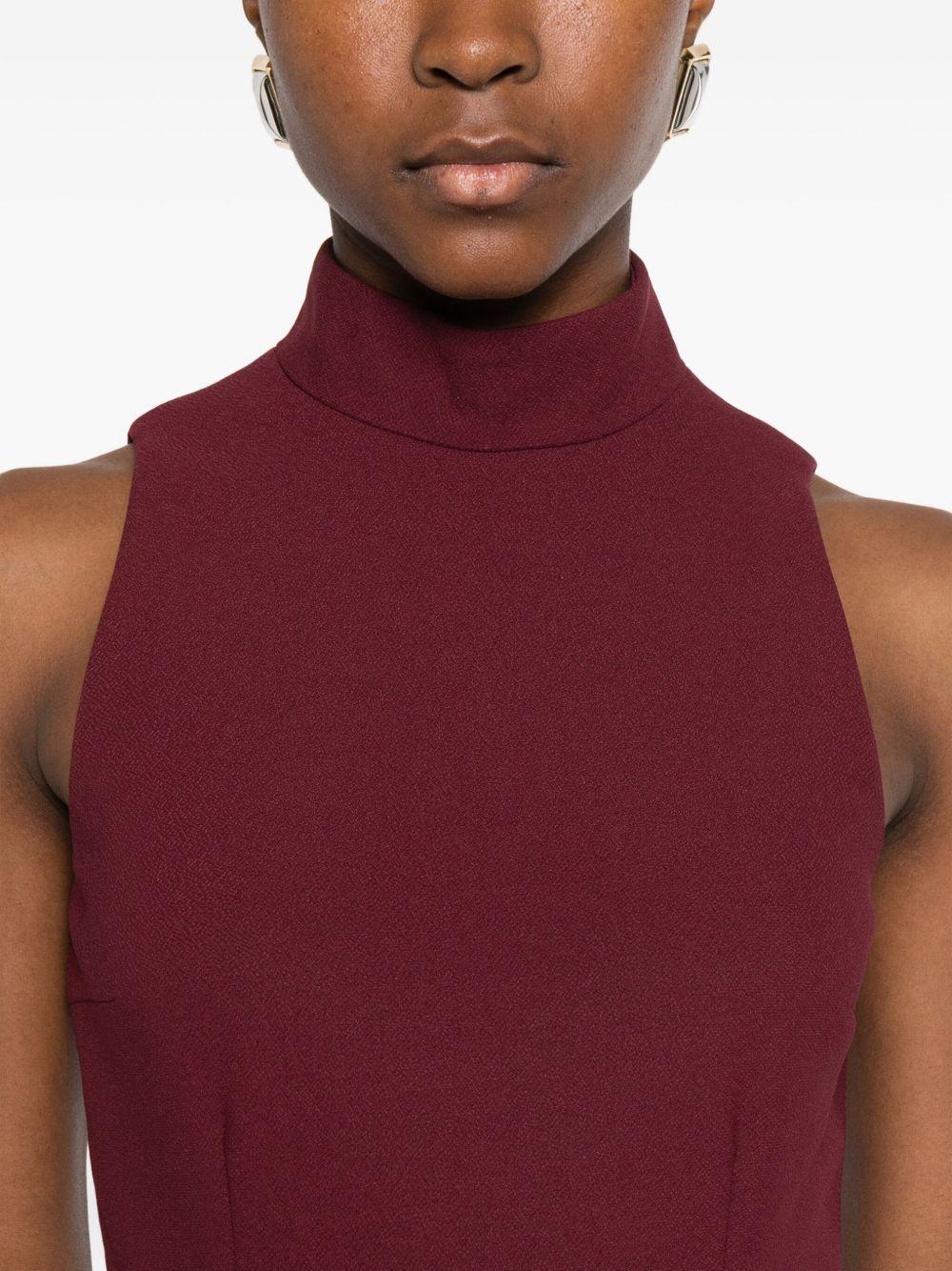 Abito lungo con volant in bordeaux Rotate holiday - donna 