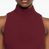 Abito lungo con volant in bordeaux Rotate holiday - donna 