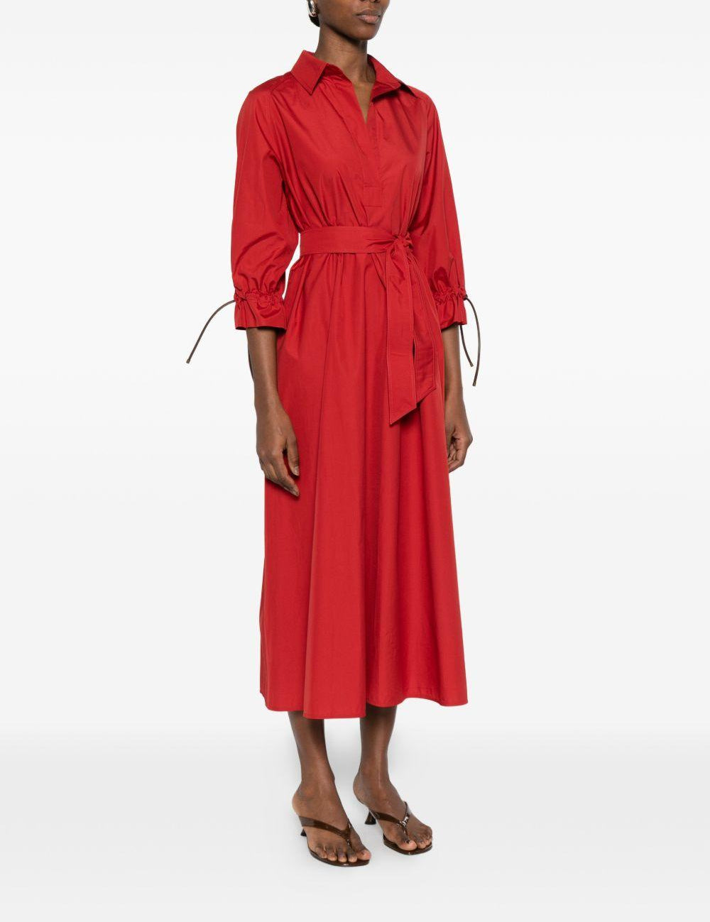 Abito a camicia con pieghe in rosso Max Mara - donna 