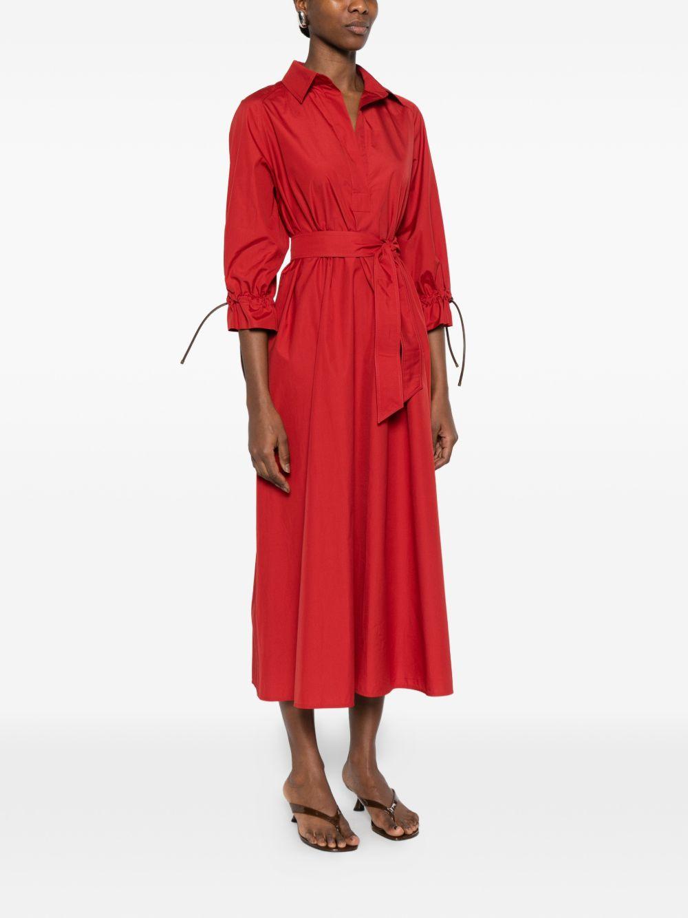 Abito a camicia con pieghe in rosso Max Mara - donna 