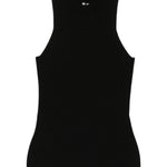 Top a coste a collo alto in nero Rick owens - donna 