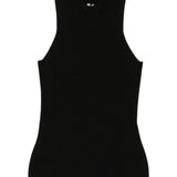 Top a coste a collo alto in nero Rick owens - donna 