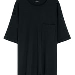 T-shirt girocollo con tasca applicata in nero Lemaire - uomo 