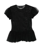 Top con maniche a sbuffo e volant in nero Simone rocha - donna 