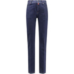 Jeans con passanti per cintura e bottoni in blu Kiton - uomo 