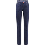 Jeans con passanti per cintura e bottoni in blu Kiton - uomo 