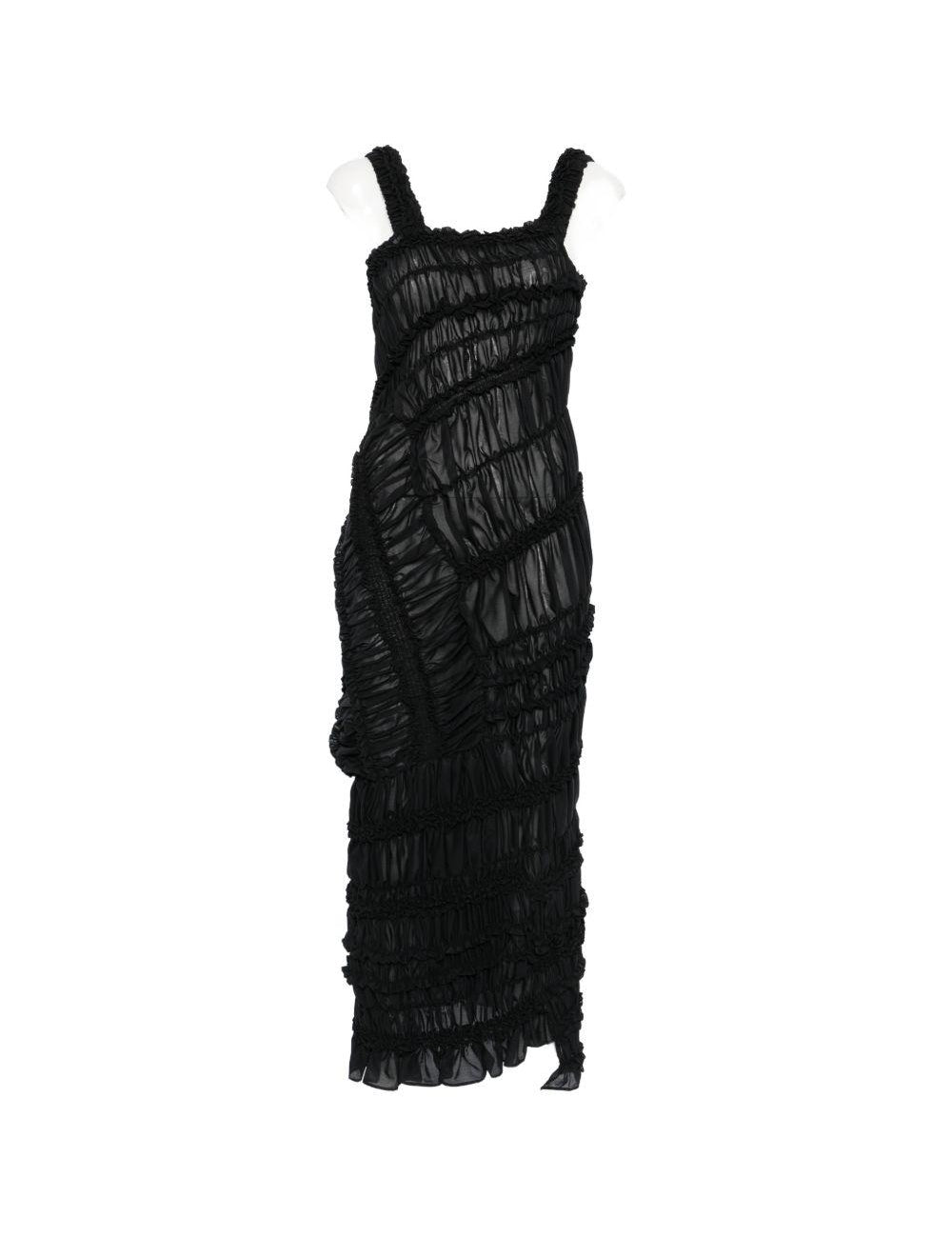 Abito midi con ruches in nero Magda Butrym - donna 