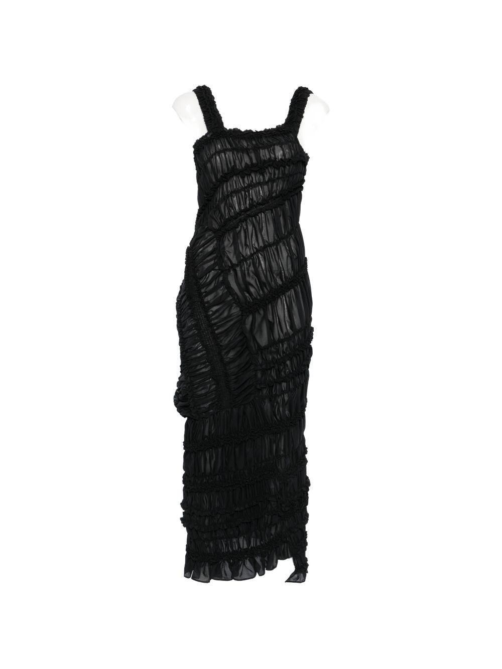 Abito midi con ruches in nero Magda Butrym - donna 