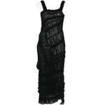 Abito midi con ruches in nero Magda Butrym - donna 